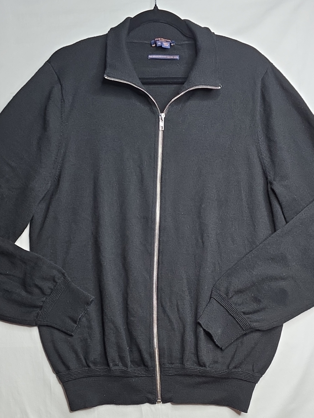 Louis Vuitton Uniforms Black Wool Full Zip Cardigan Sweater